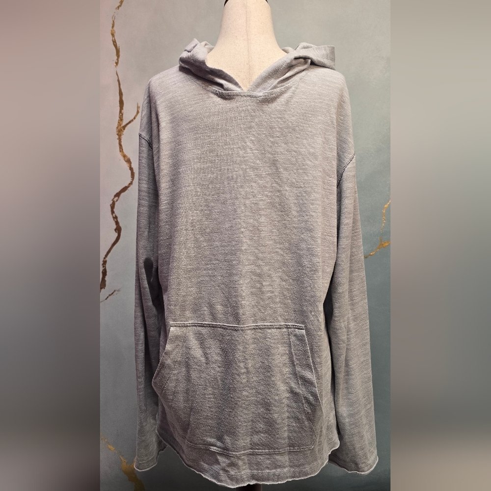 Retrofit Light Gray Hooded Pullover Long Sleeve Shirt L